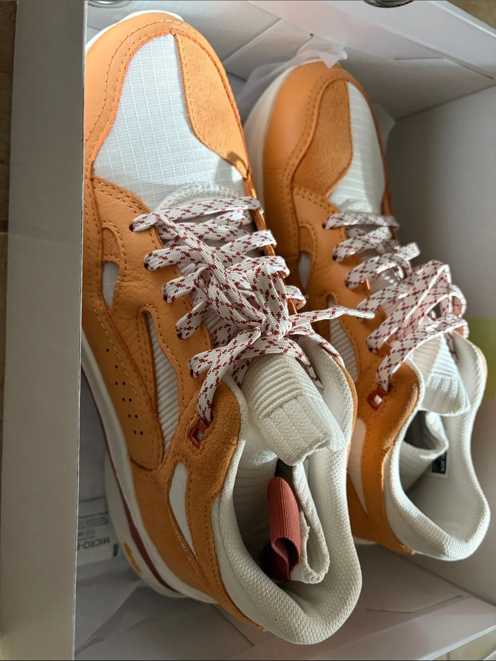Brandblack Orange and White Low-Top Suede-Trim Sneakers